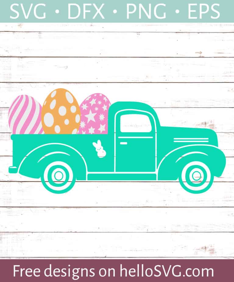 Vintage Truck With Easter Eggs #2 SVG - Free SVG files | HelloSVG.com