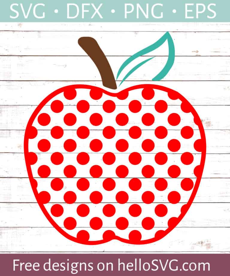Polka Dot Apple SVG - Free SVG files | HelloSVG.com